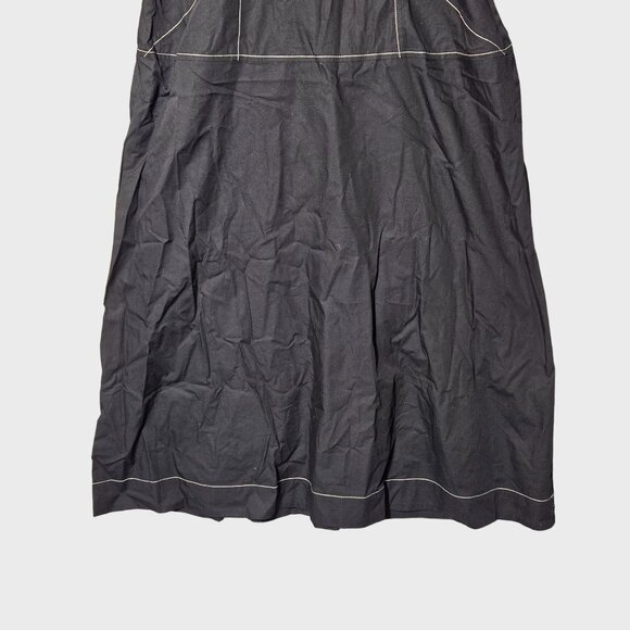 Madewell Puff-Sleeve Drop-Waist Midi Dress Black Size 2 NWT - Picture 8 of 11